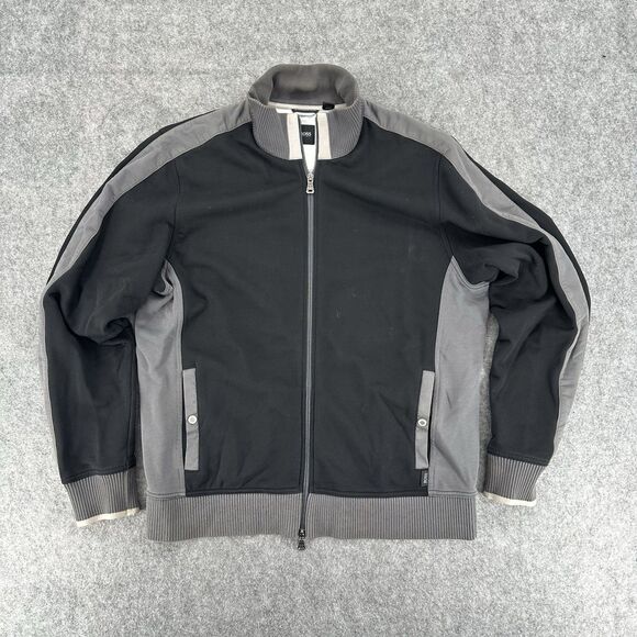 Boss Hugo Track Jacket Mens Medium Black Full Zip - Picture 1 of 4